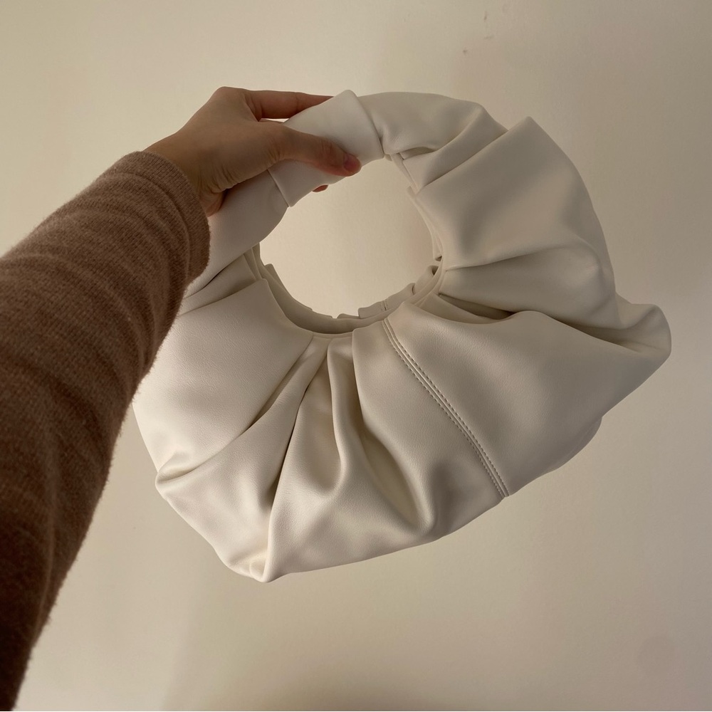 Source Unknown Chic White Ruched Handbag